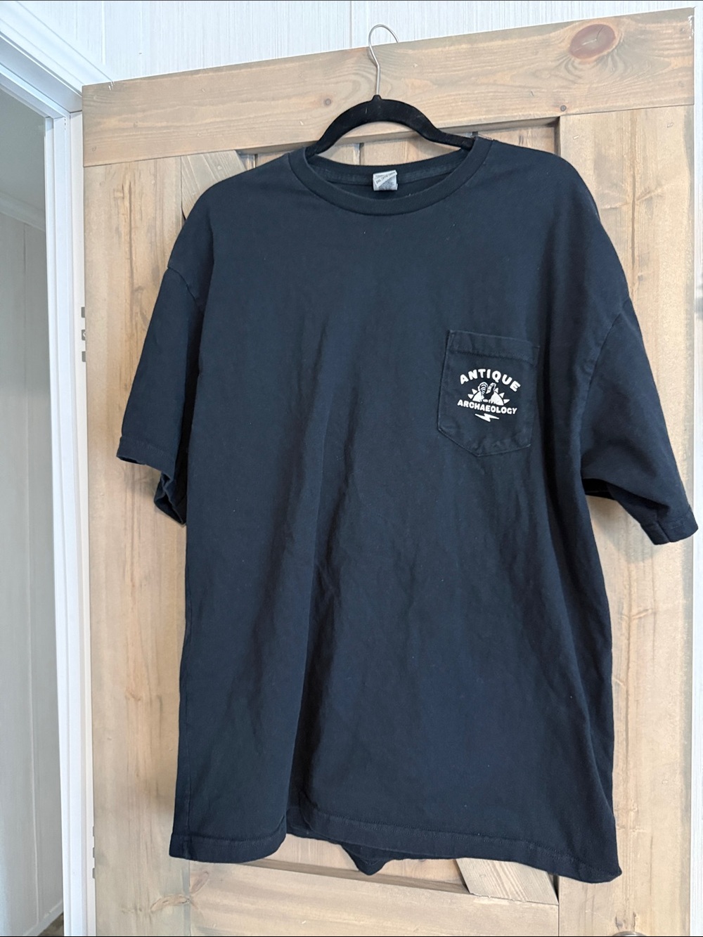 Gildan Black Short Sleeve Pocket Tee with White Logo